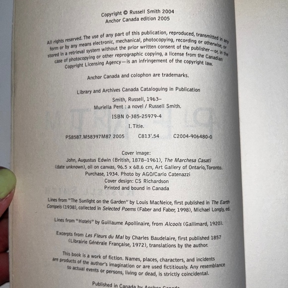 Novel, Muriella Pent, by Russell Smith, 2004 (Canadian literature,in paperback). - Picture 3 of 6